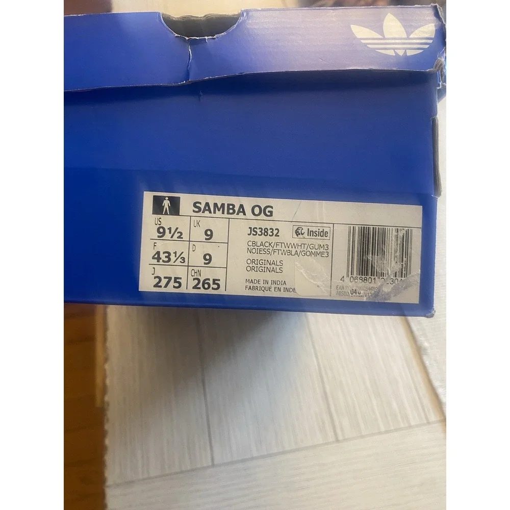 Adidas Samba OG Core Black Wonder White Gum New In Box Men's Size 9.5